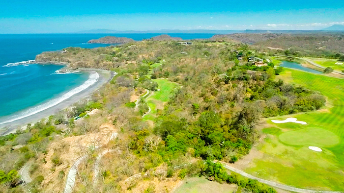 Aerial view of Peninsula Papagayo including golf course